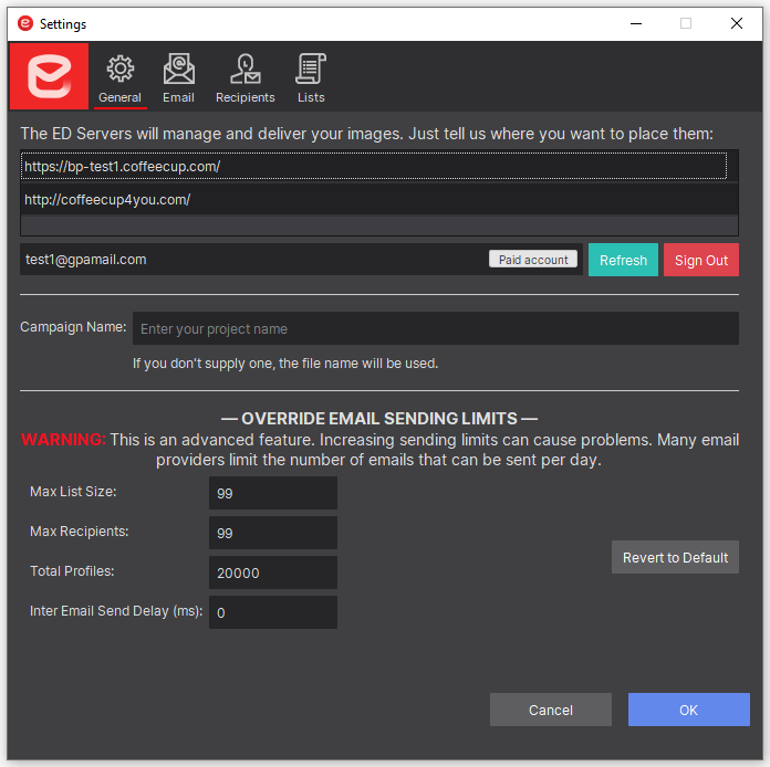 Email Send Limits