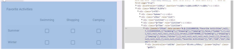 Checkbox Grid