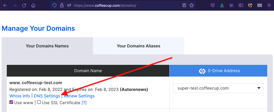 Manage Domain