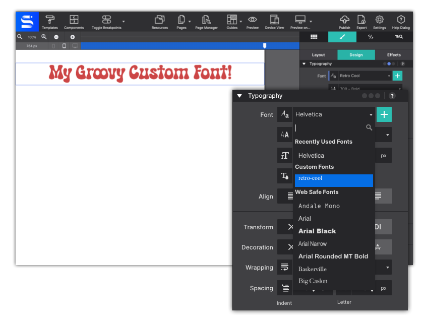 Use Custom Fonts in Site Designer