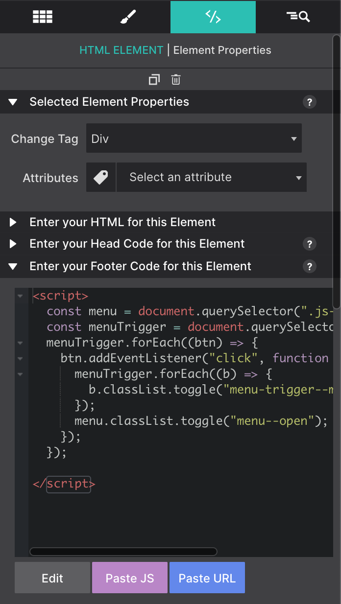 Edit JS Code